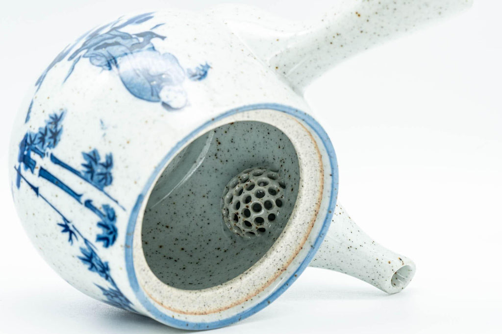 Japanese Kyusu - Blue and Grey Bamboo Villagers Debeso Teapot - 220ml