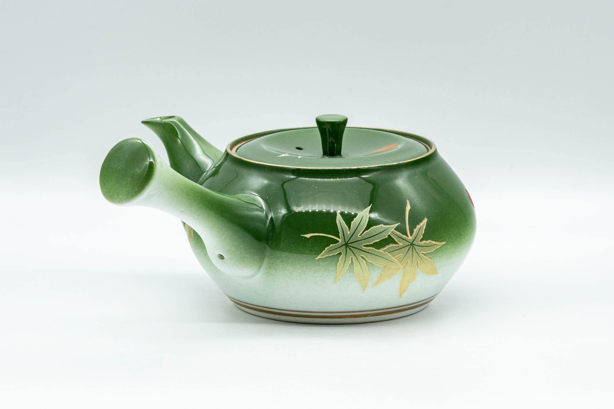 Japanese Kyusu - Green Momiji Porcelain Debeso Teapot - 300ml