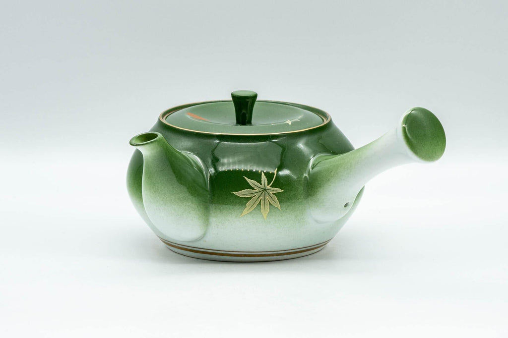 Japanese Kyusu - Green Momiji Porcelain Debeso Teapot - 300ml