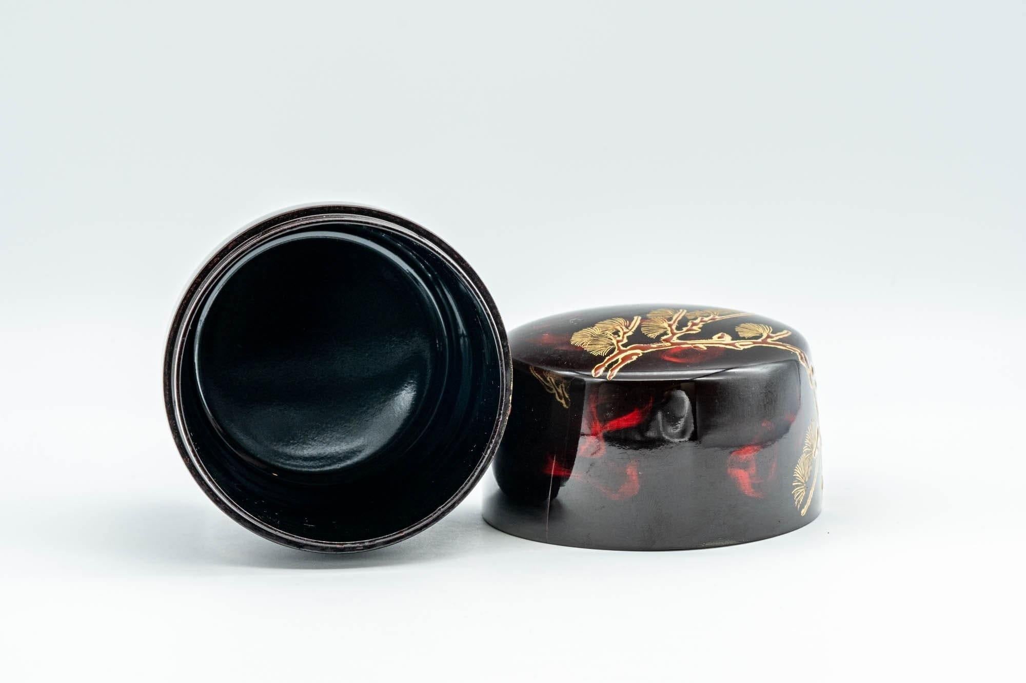 Japanese Natsume - Large Red Gold Plastic Tea Caddy - 150ml