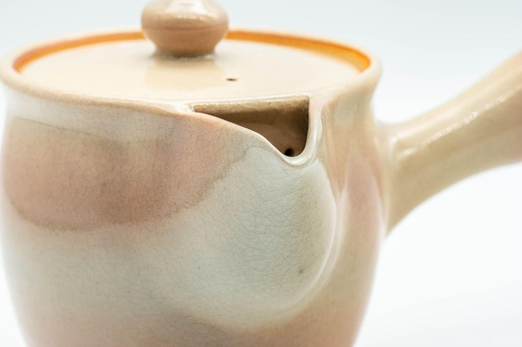 Japanese Tea Set - 椿窯 天鵬山 Tsubaki Kiln Hagi-yaki Do-ake Kyusu Teapot with 2 Yunomi Teacups