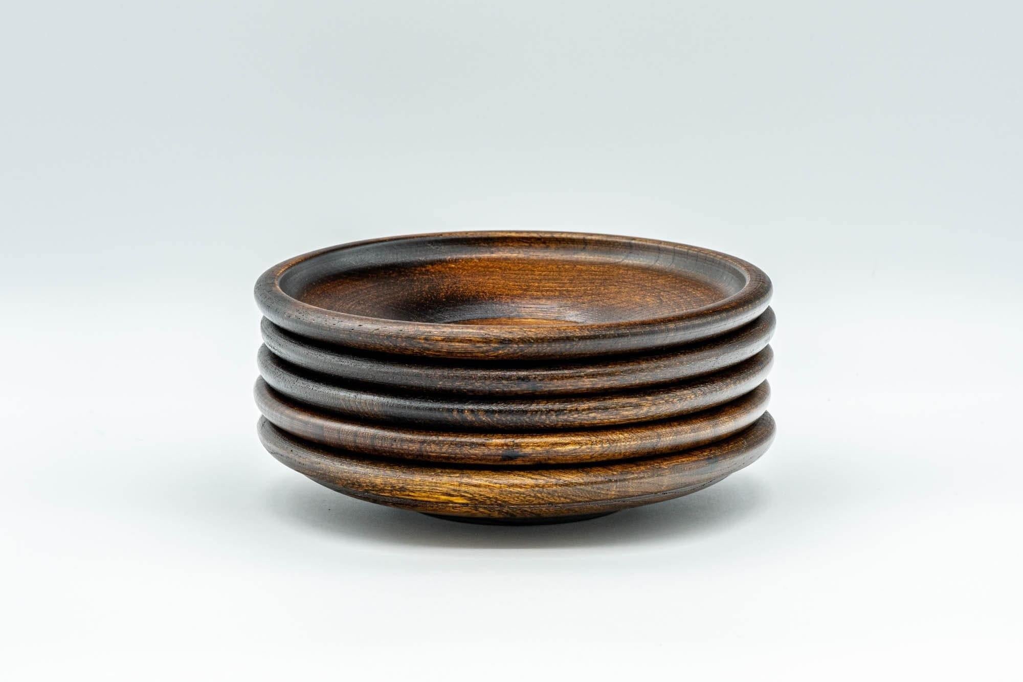 Japanese Chataku - Set of 5 Wooden Tea Saucers
