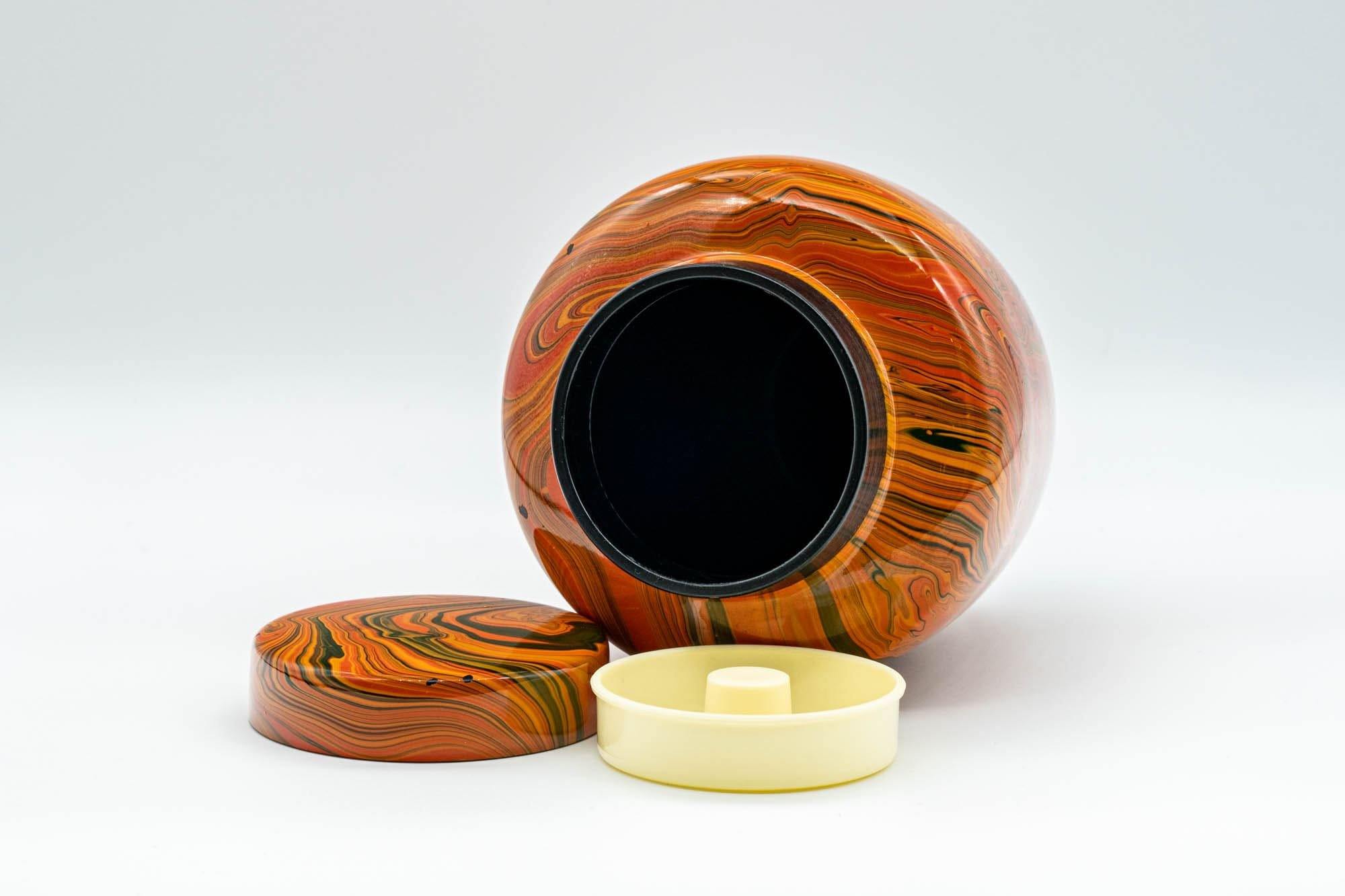 Japanese Chatsubo - Marbled Lacquer Tea Jar - 400ml