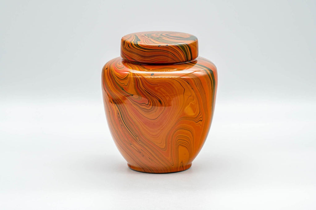 Japanese Chatsubo - Marbled Lacquer Tea Jar - 400ml