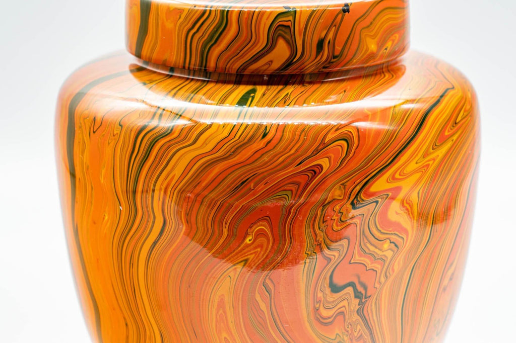 Japanese Chatsubo - Marbled Lacquer Tea Jar - 400ml