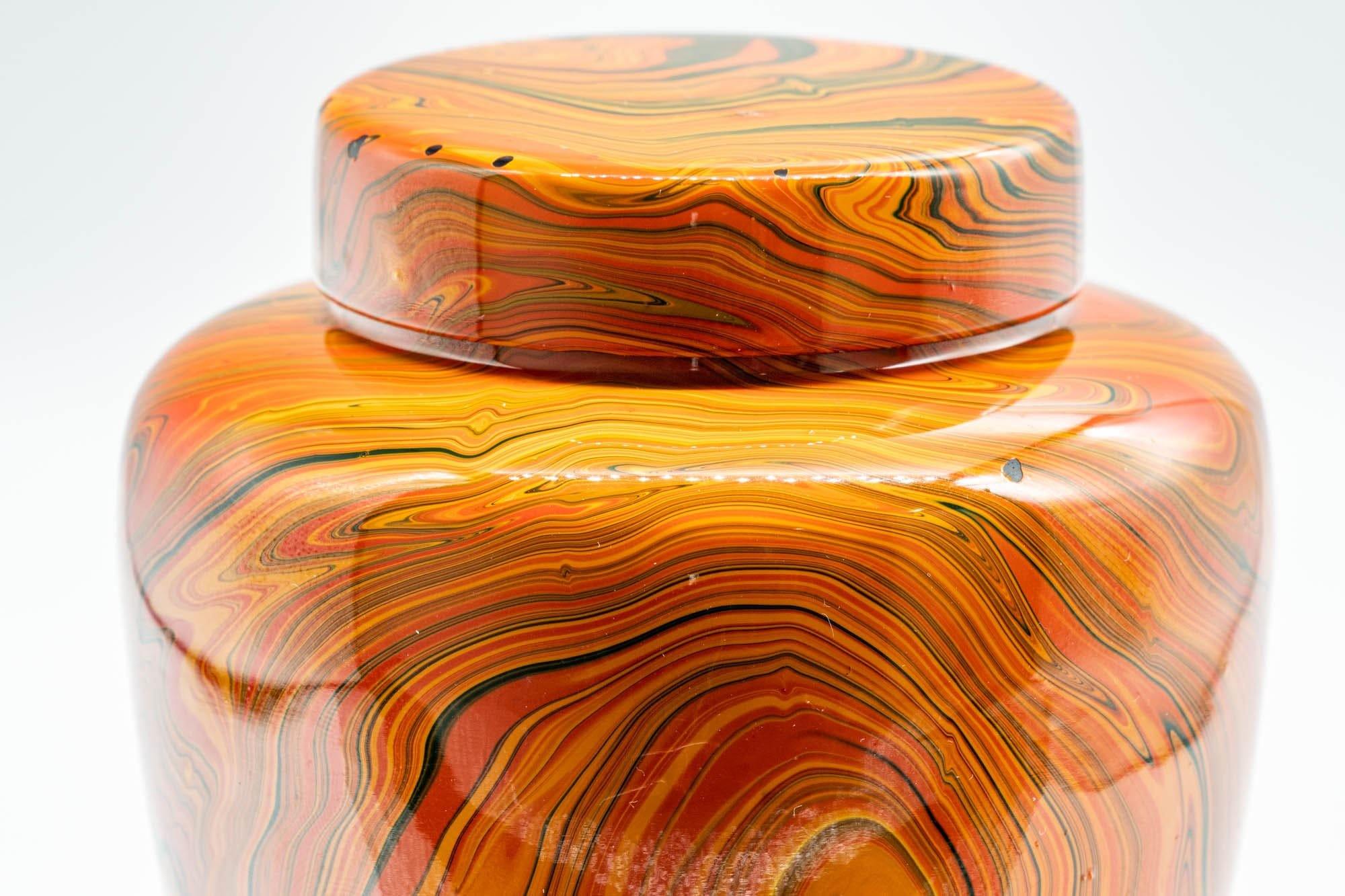 Japanese Chatsubo - Marbled Lacquer Tea Jar - 400ml