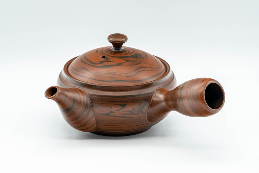 Japanese Kyusu - 雲仙窯 Unzen Kiln Red Nerikomi Tokoname-yaki Teapot - 275ml