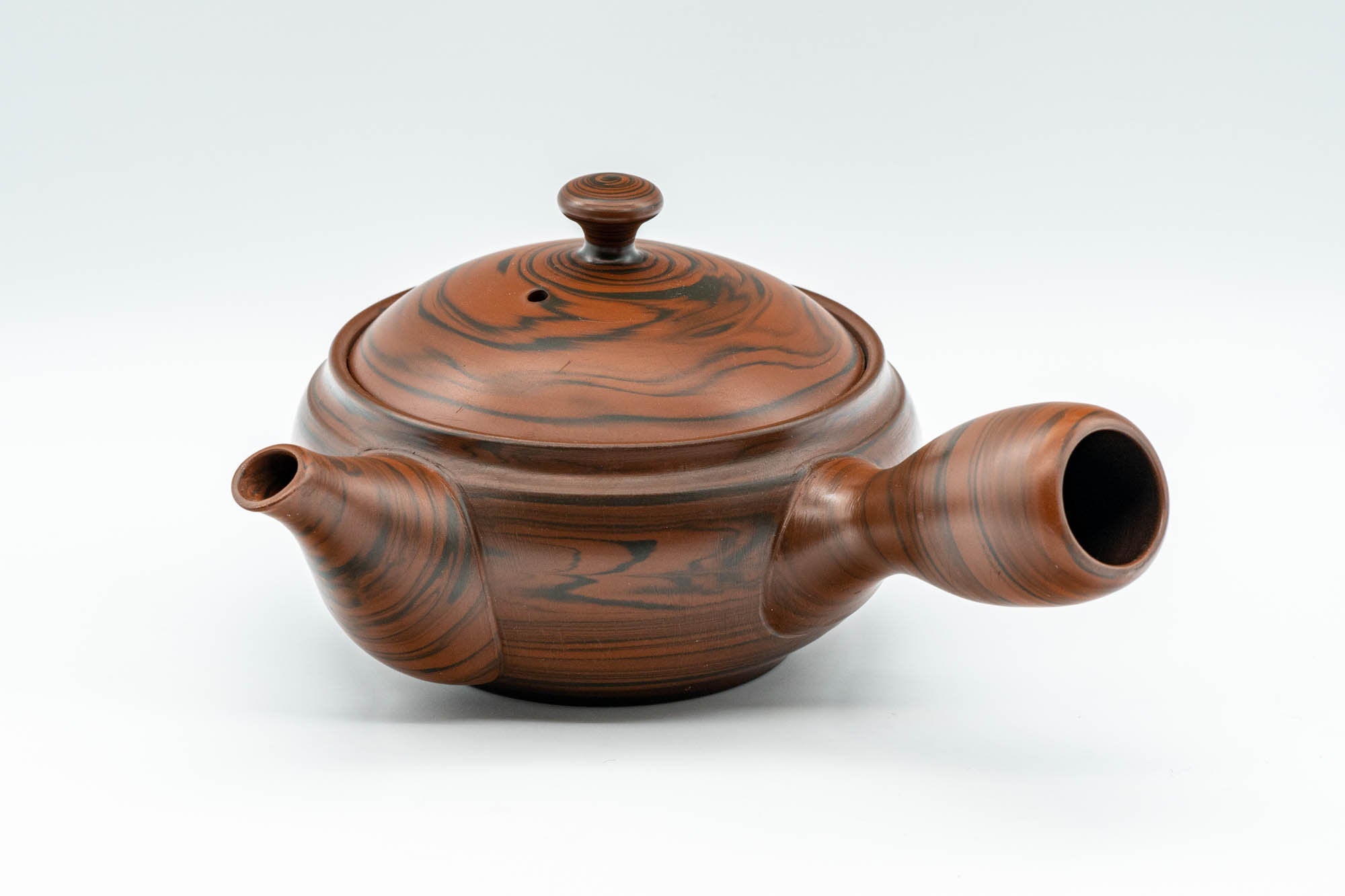 Japanese Kyusu - 雲仙窯 Unzen Kiln Red Nerikomi Tokoname-yaki Teapot - 275ml
