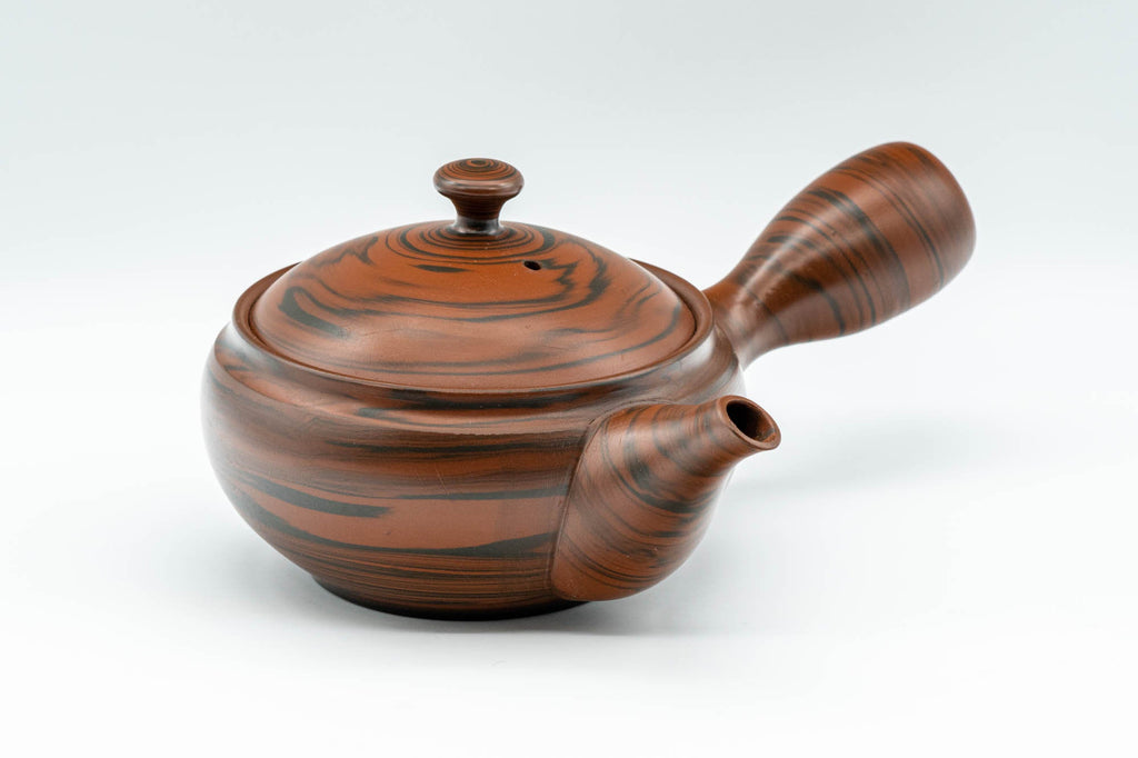 Japanese Kyusu - 雲仙窯 Unzen Kiln Red Nerikomi Tokoname-yaki Teapot - 275ml