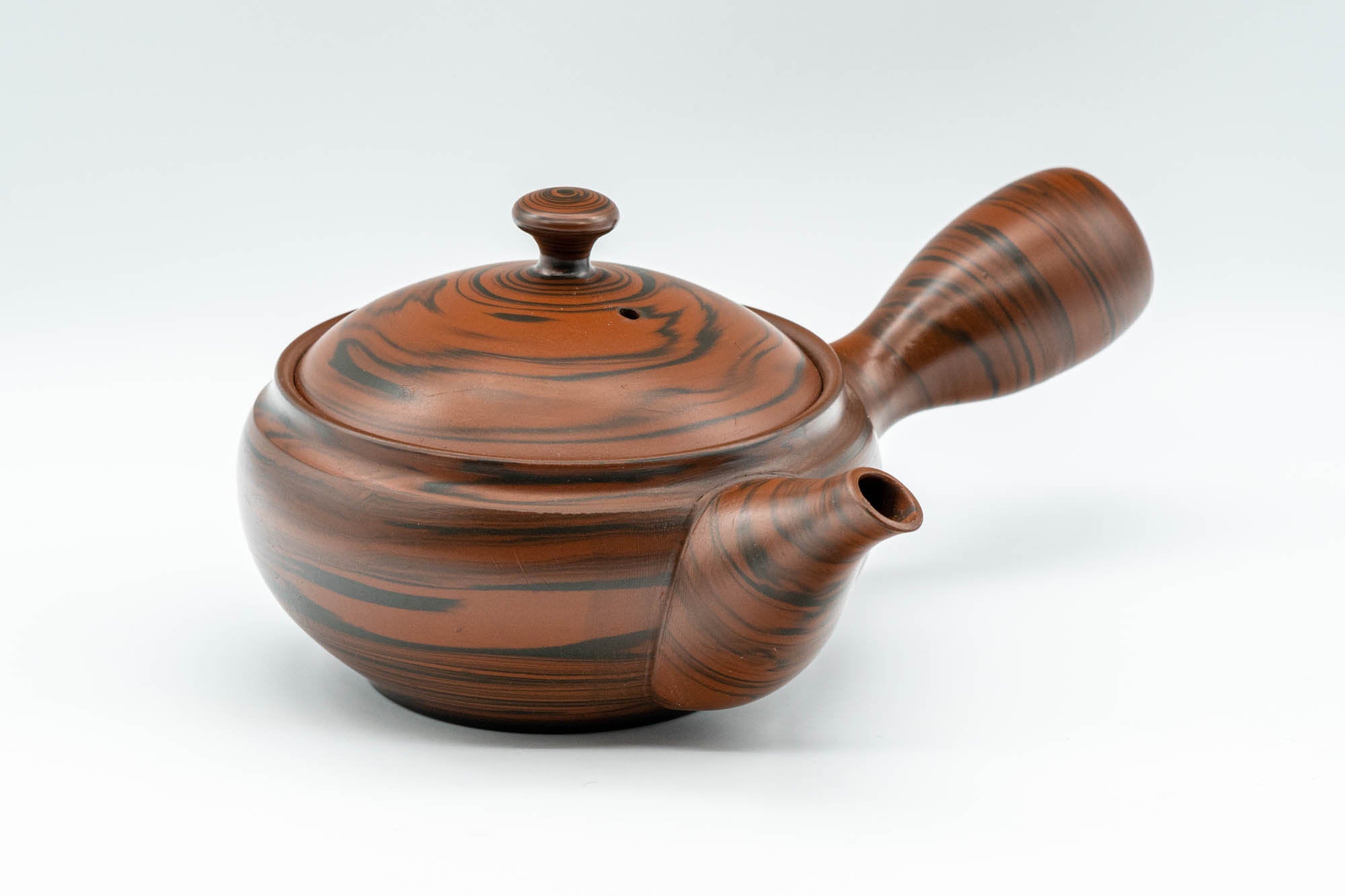Japanese Kyusu - 雲仙窯 Unzen Kiln Red Nerikomi Tokoname-yaki Teapot - 275ml