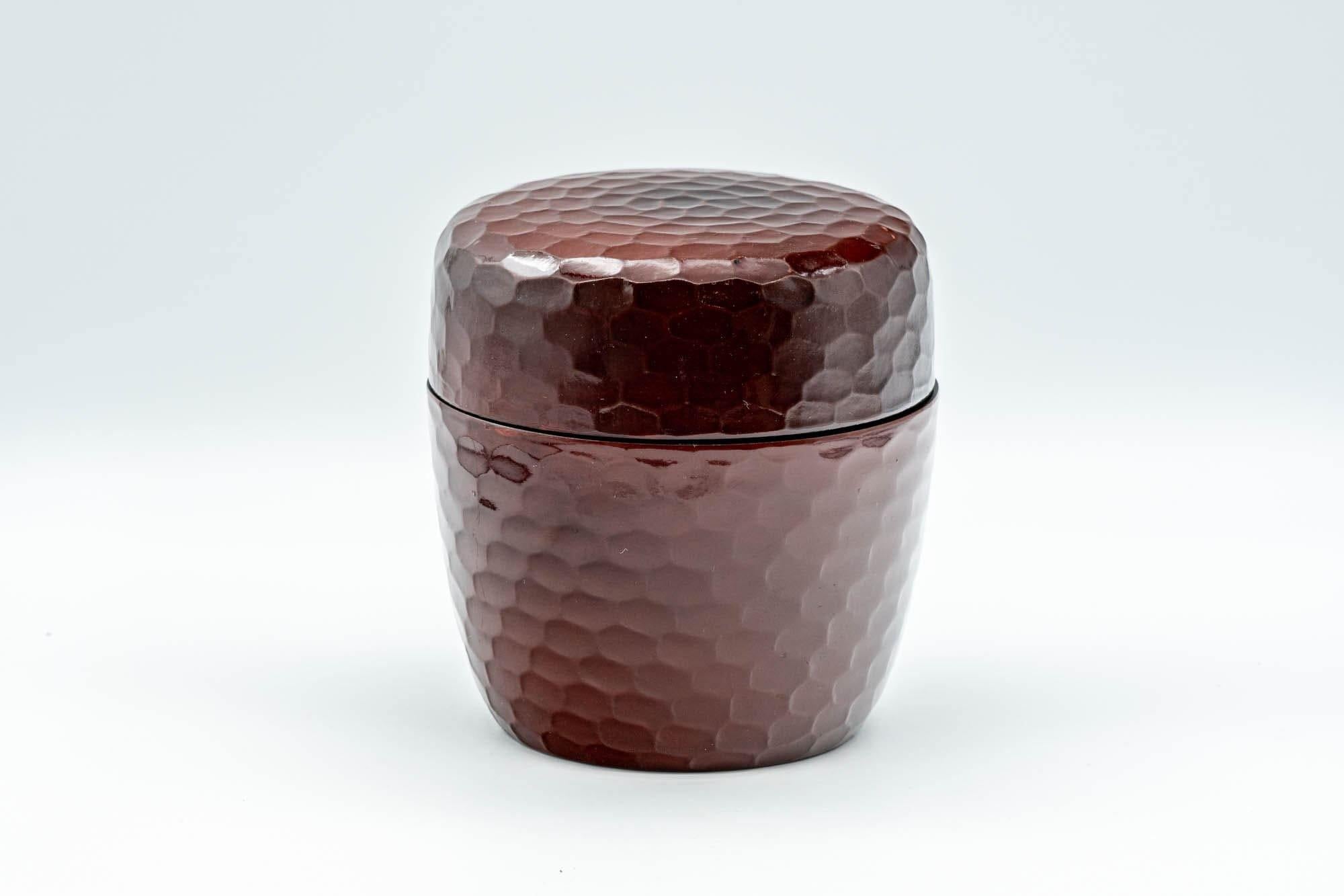 Japanese Chazutsu - Burgundy Laquer Faceted Tea Canister - 200ml