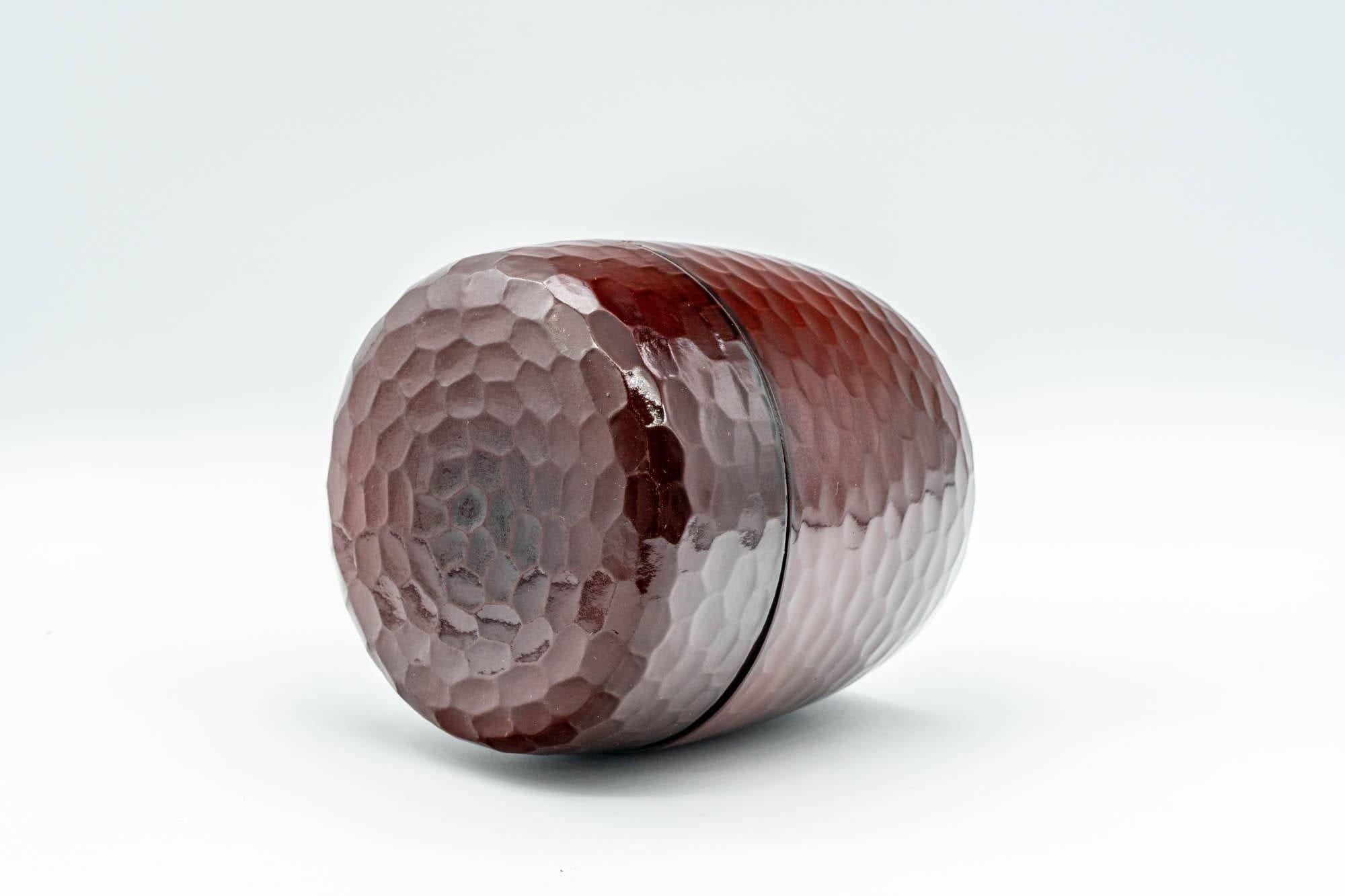 Japanese Chazutsu - Burgundy Laquer Faceted Tea Canister - 200ml