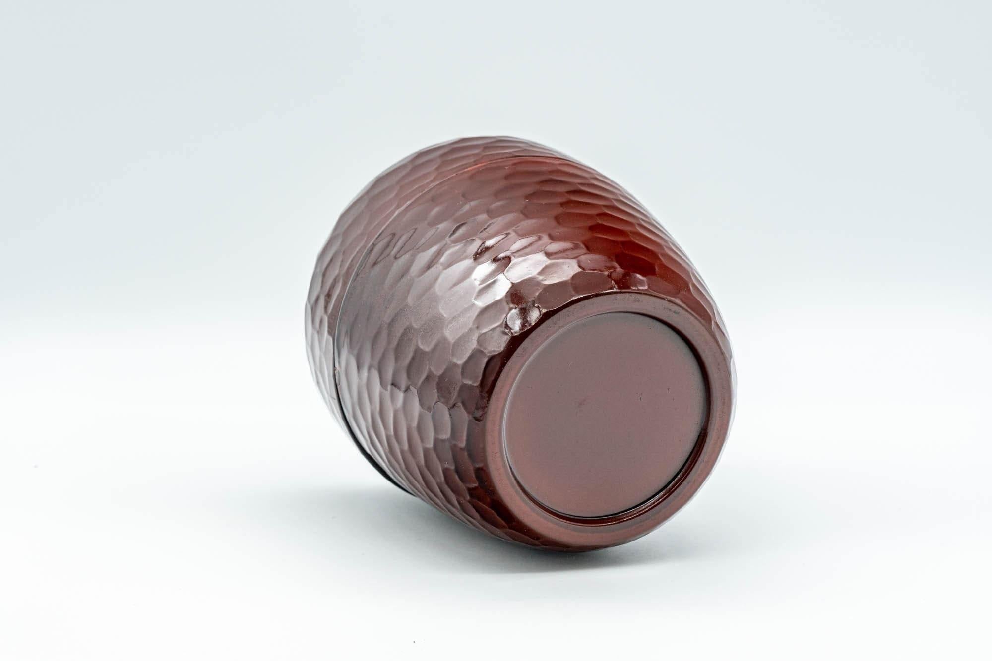 Japanese Chazutsu - Burgundy Laquer Faceted Tea Canister - 200ml
