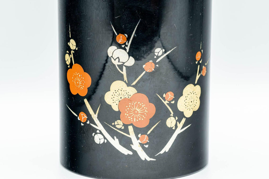 Japanese Chazutsu - Plum Blossoms Lacquer Tea Canister - 450ml