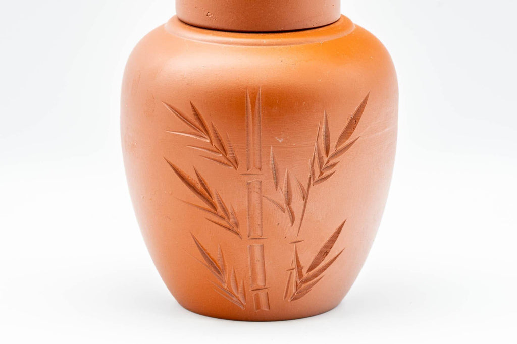 Japanese Chatsubo - 茶壺 Bamboo Red Shudei Tokoname-yaki Tea Jar - 400ml