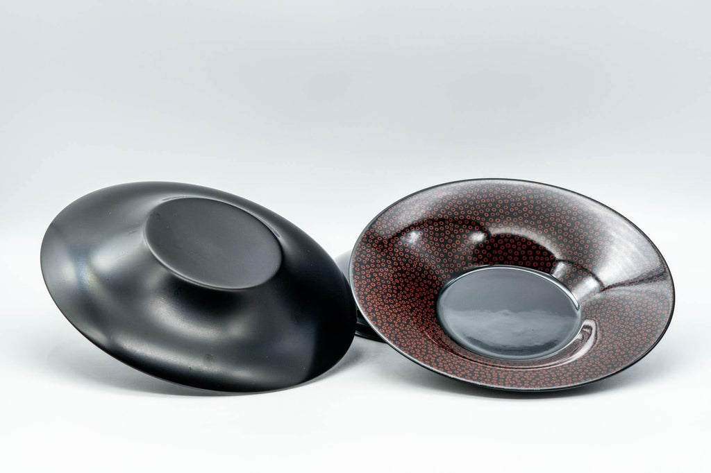 Japanese Chataku - 七々子塗 Nanako-nuri Urushi Lacquer Tea Saucers