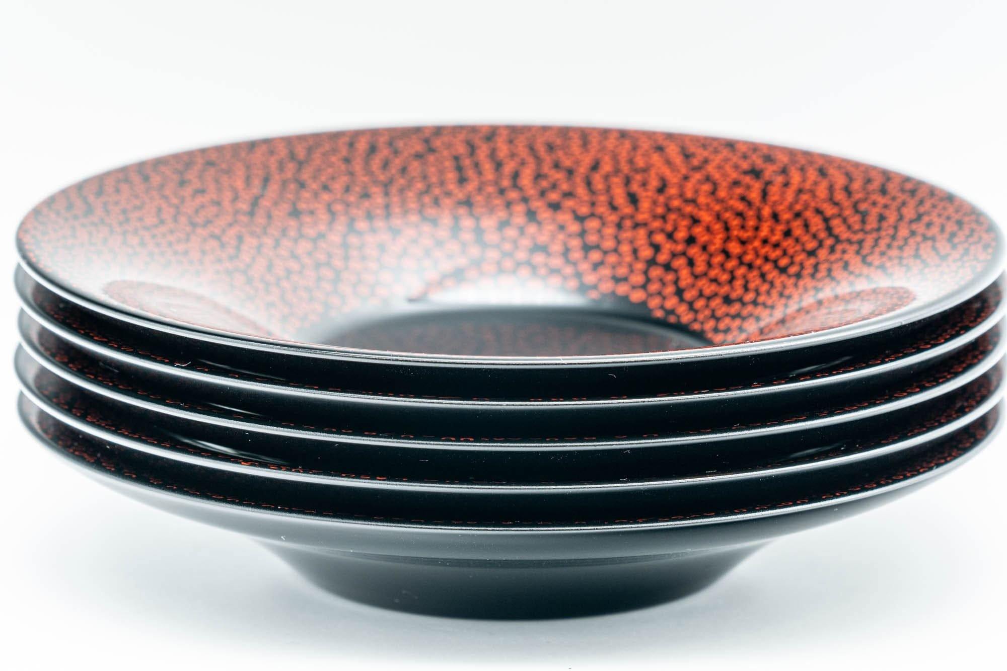 Japanese Chataku - 七々子塗 Nanako-nuri Urushi Lacquer Tea Saucers
