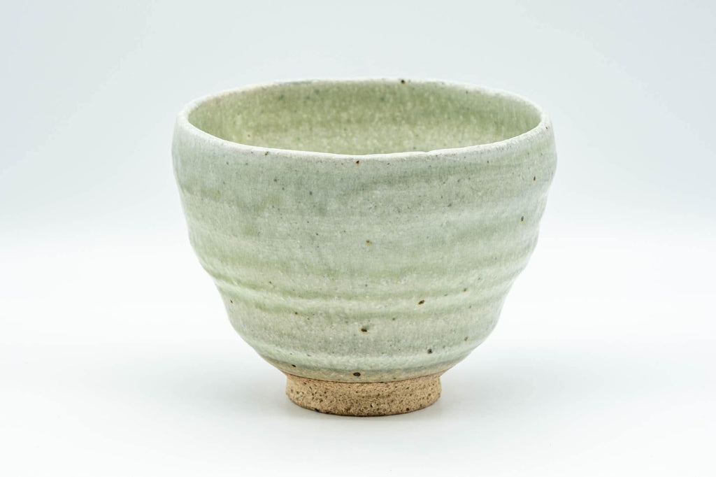 Japanese Matcha Bowl - Green Ribbed Ido-gata Chawan - 350ml