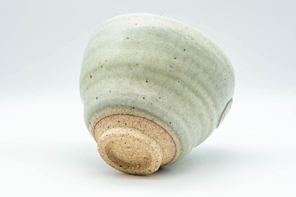 Japanese Matcha Bowl - Green Ribbed Ido-gata Chawan - 350ml