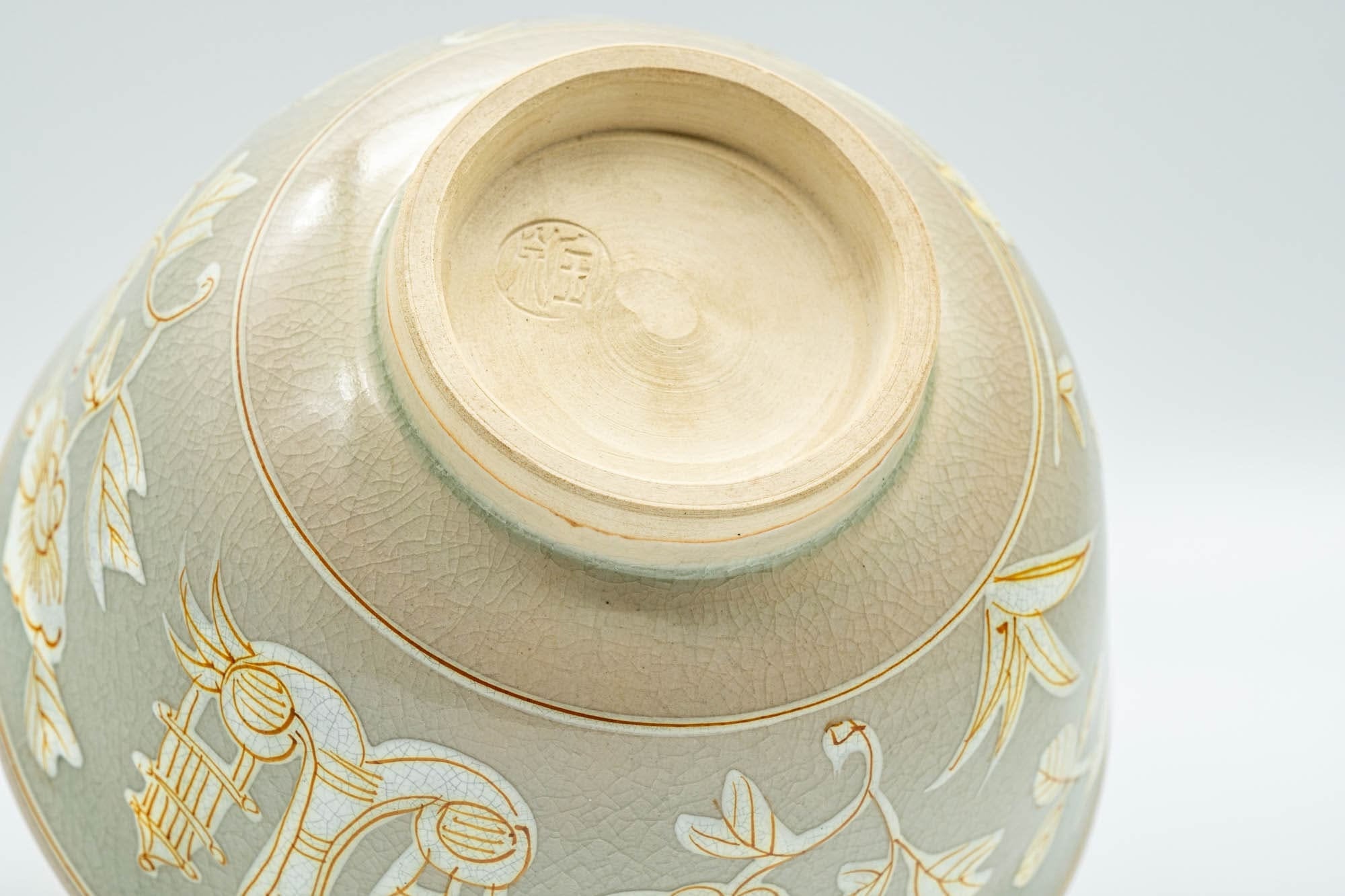 Japanese Matcha Bowl - Flowers and Villagers Kyo-yaki Chawan - 350ml