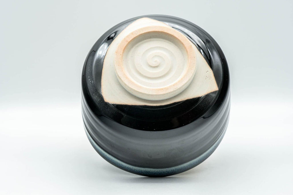 Japanese Matcha Bowl - Jet Black and Blue Drip-Glazed Chawan - 500ml