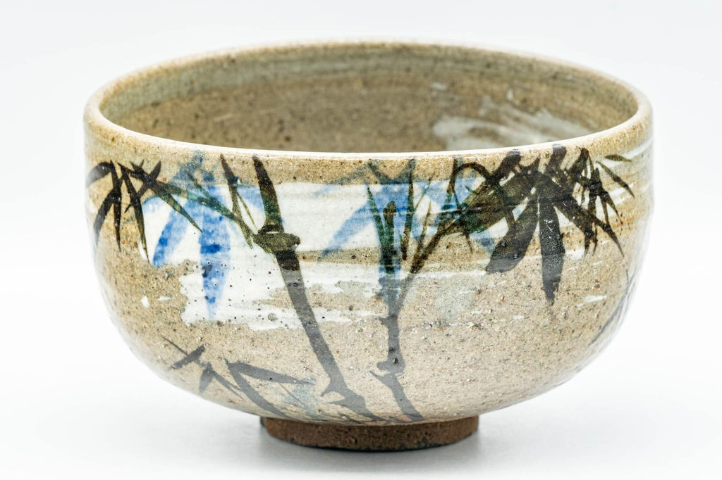 Japanese Matcha Bowl - Brushed Chawan with Bamboo Motif  - 350ml