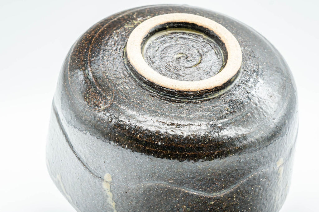 Japanese Matcha Bowl - Green Ash-Glazed Wabi-Sabi Chawan - 350ml