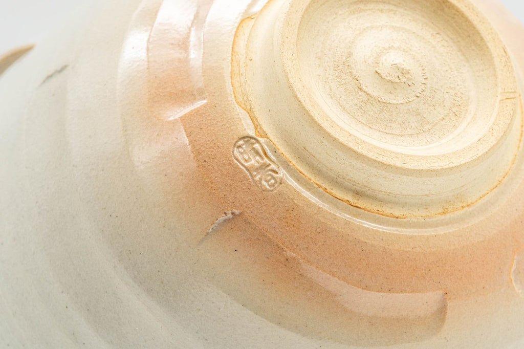 Japanese Matcha Bowl - Spiral Carvings Kyo-yaki Chawan 晴香 - 350ml