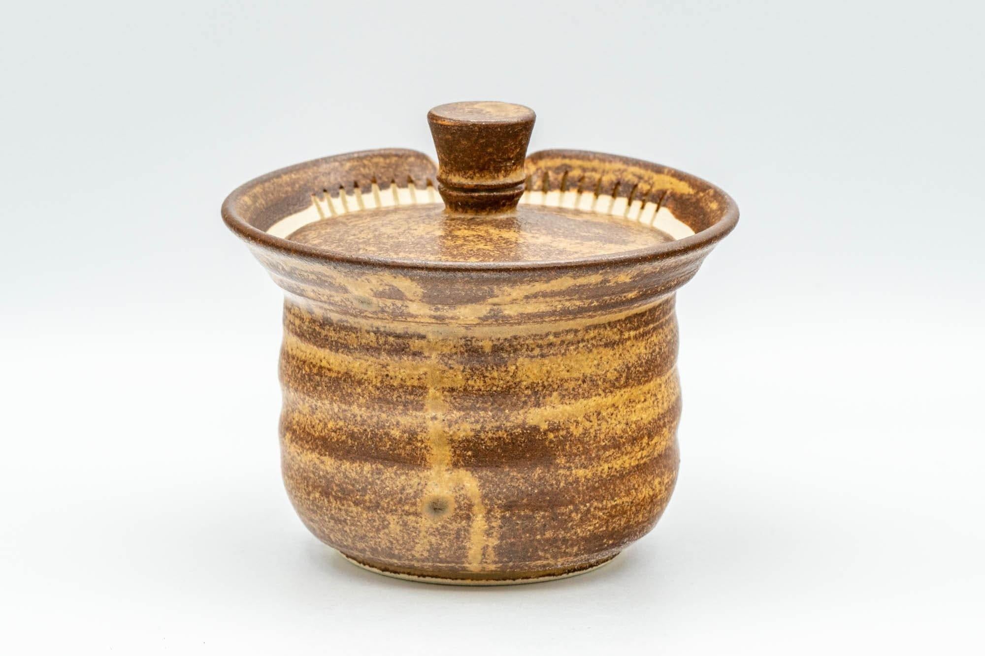 Japanese Shiboridashi - Brown Spiraling Akogi-yaki Teapot - 160ml