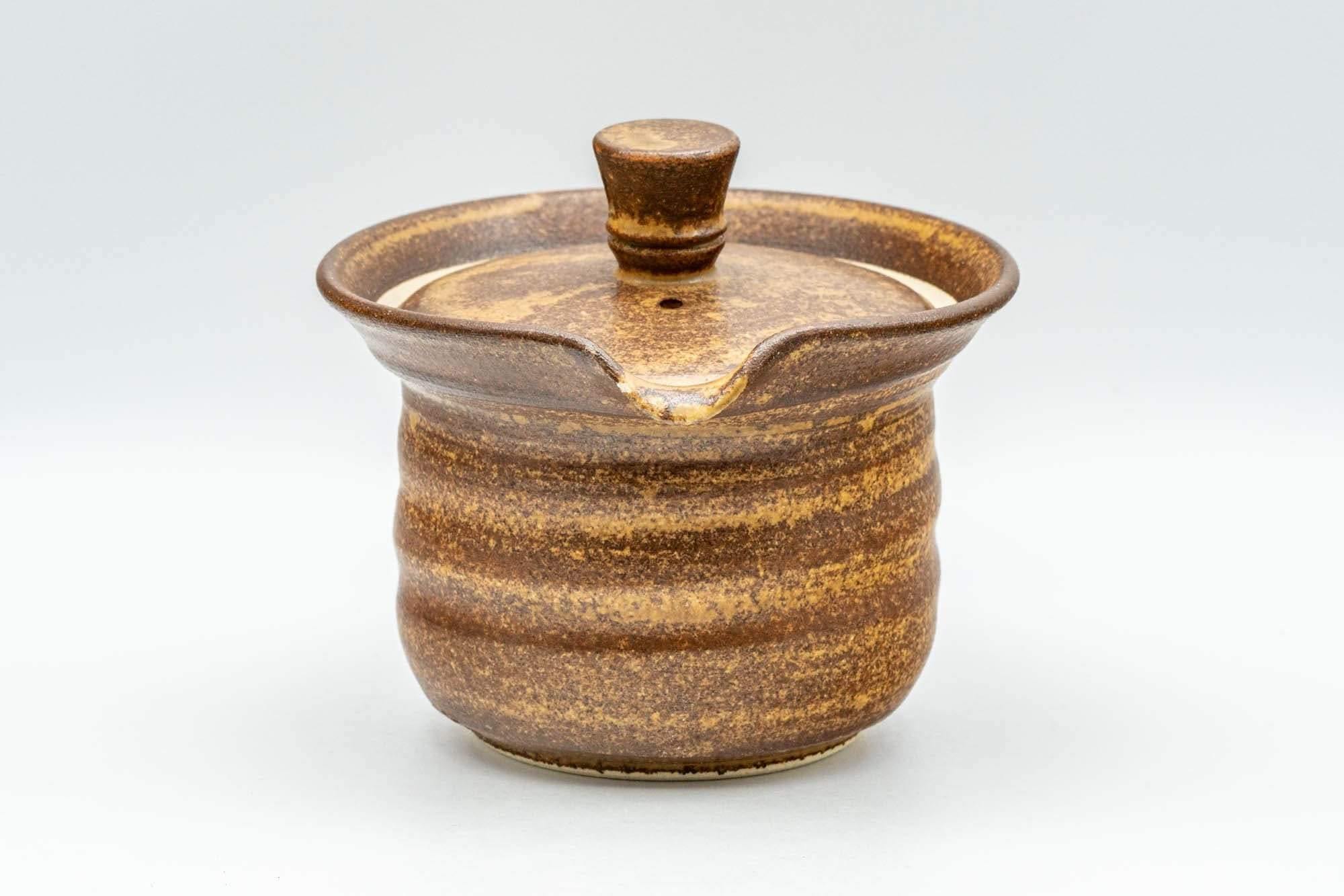 Japanese Shiboridashi - Brown Spiraling Akogi-yaki Teapot - 160ml