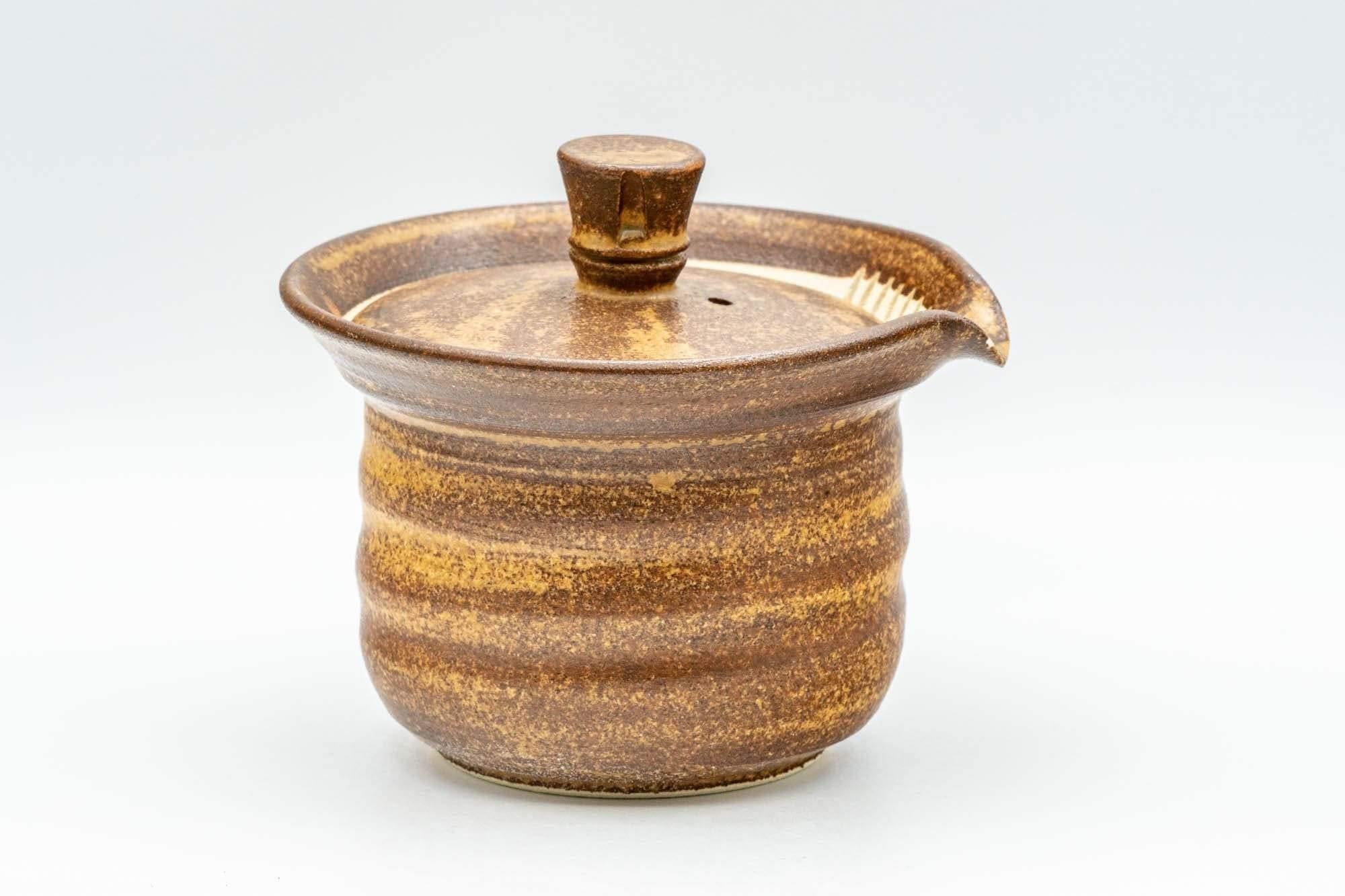 Japanese Shiboridashi - Brown Spiraling Akogi-yaki Teapot - 160ml