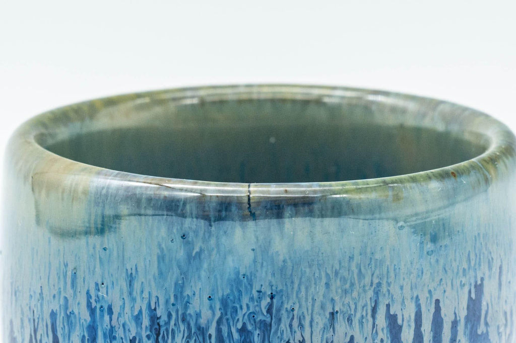 Japanese Teacups - Pair of Blue Drip-Glazed Guinomi - 35ml