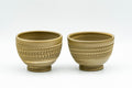 Japanese Teacups - Pair of 憲児 Kenji Green Nerikomi Yunomi - 100ml