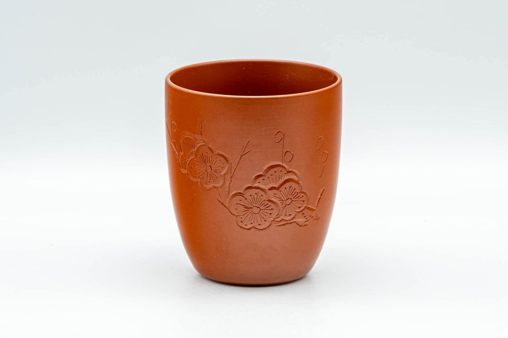 Japanese Teacup - Floral Plum-blossom Engraved Tokoname-yaki Yunomi - 120ml