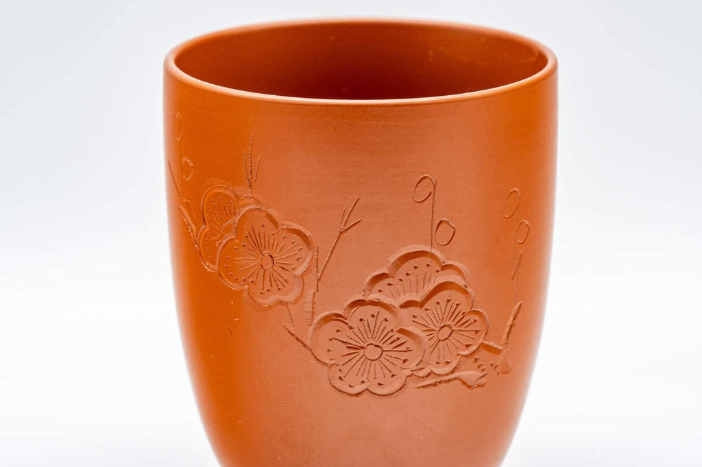 Japanese Teacup - Floral Plum-blossom Engraved Tokoname-yaki Yunomi - 120ml