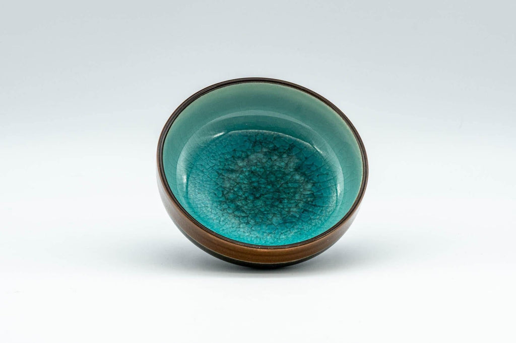 Japanese Teacups - Set of 5 Turquoise Glaze Porcelain Guinomi - 50ml