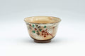 Japanese Teacup - Beige Floral Stoneware Yunomi - 150ml