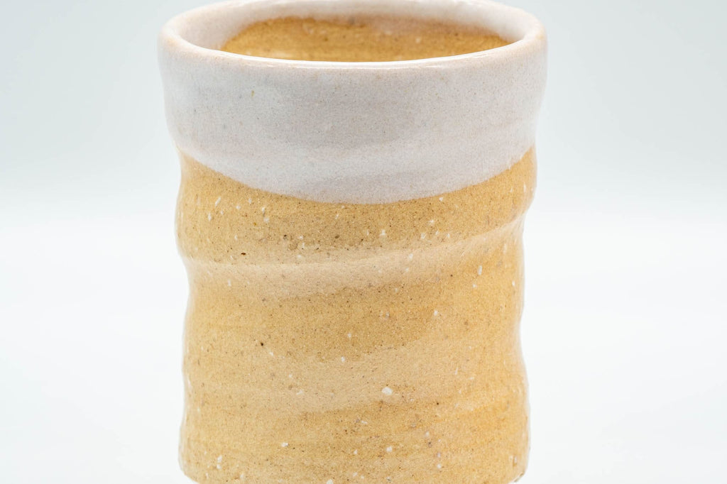 Japanese Teacups - Pair of Spiral Hagi-yaki Meoto Yunomi