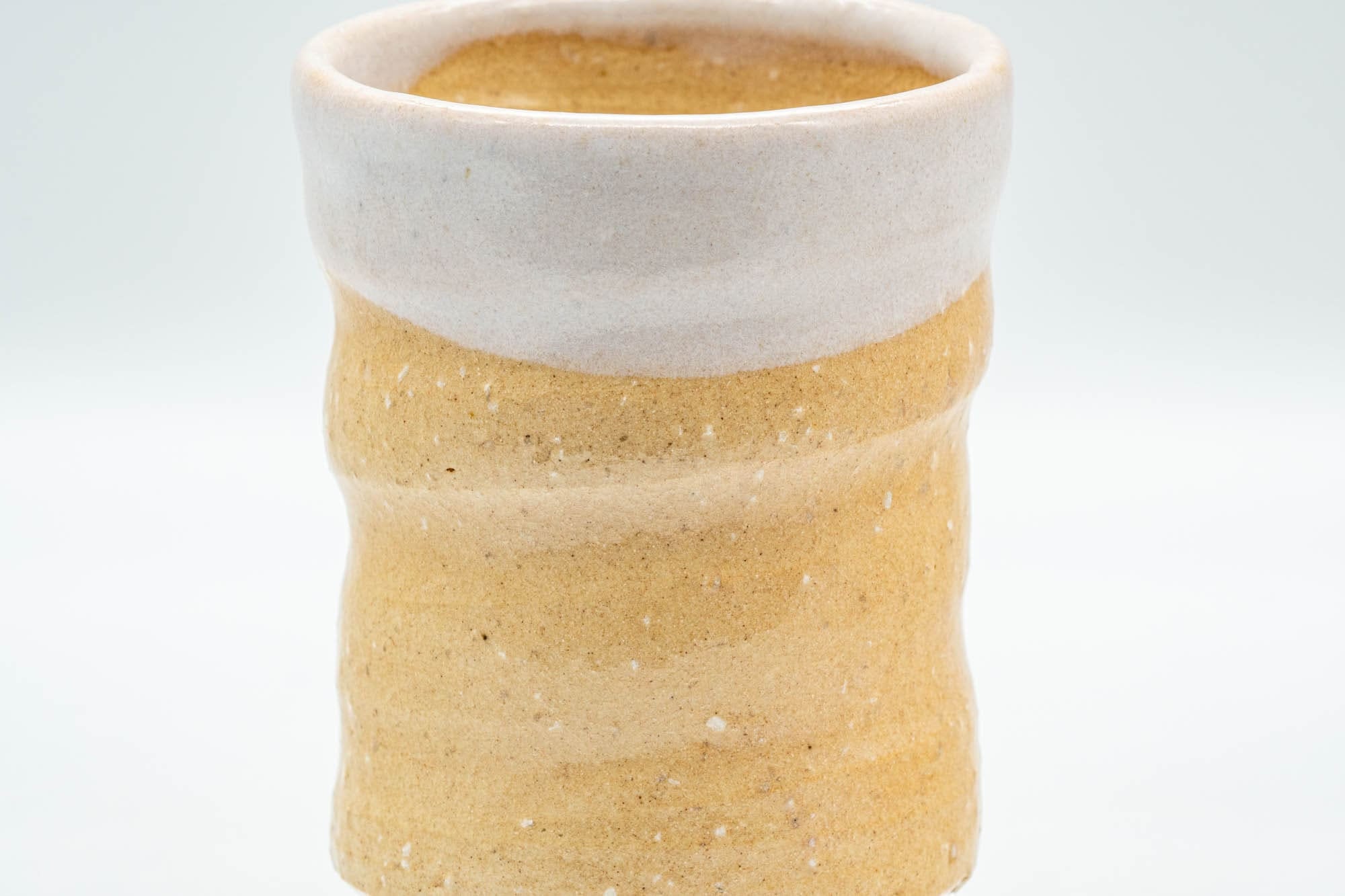 Japanese Teacups - Pair of Spiral Hagi-yaki Meoto Yunomi