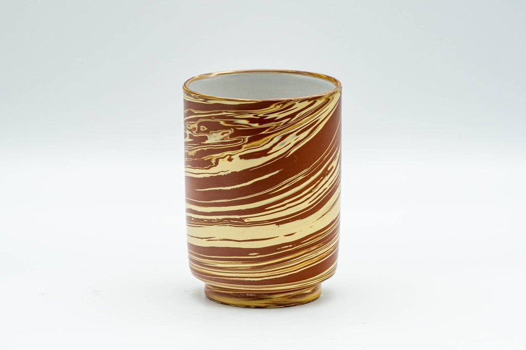 Japanese Teacup - 玉泉 Gyokusen Red and White Nerikomi Yunomi - 140ml