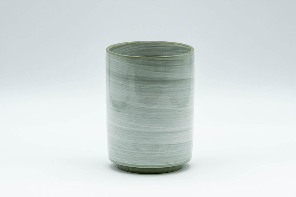 Japanese Teacup - Green Floral Tsutsu-gata Yunomi - 150ml