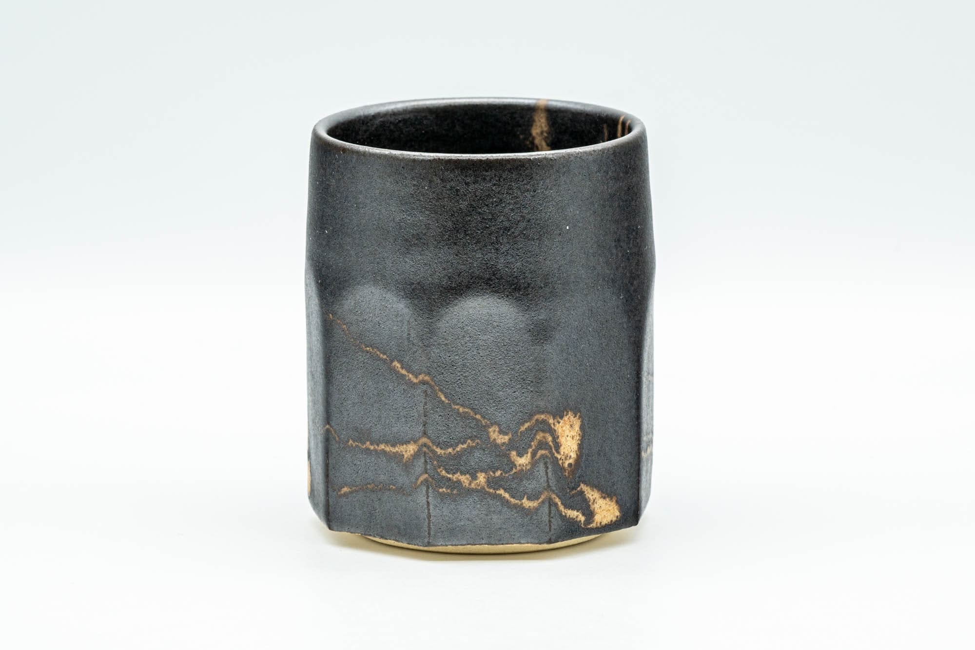 Japanese Teacup - Matte Black Nonagonal Yunomi - 160ml