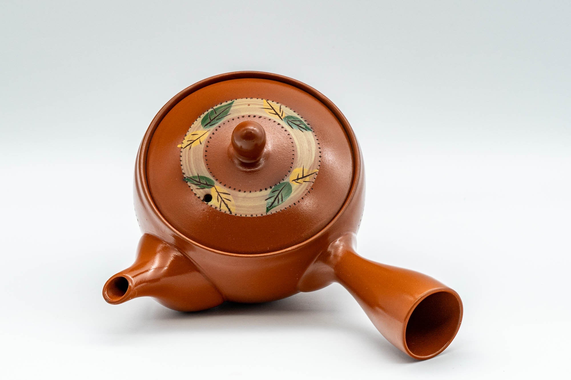 Japanese Kyusu - Autumn Leaves Striped Tokoname-yaki Teapot - 175ml