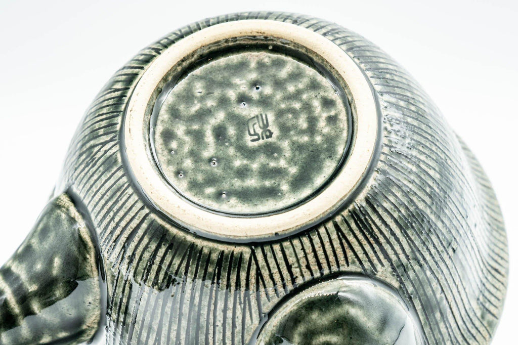 Japanese Kyusu - Green Striped Houhin-style Teapot - 275ml