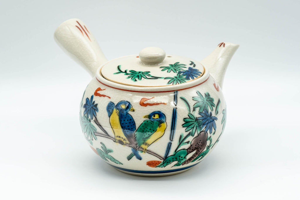 Japanese Kyusu - Tropical Parrots Kutani-yaki Debeso Teapot - 375ml