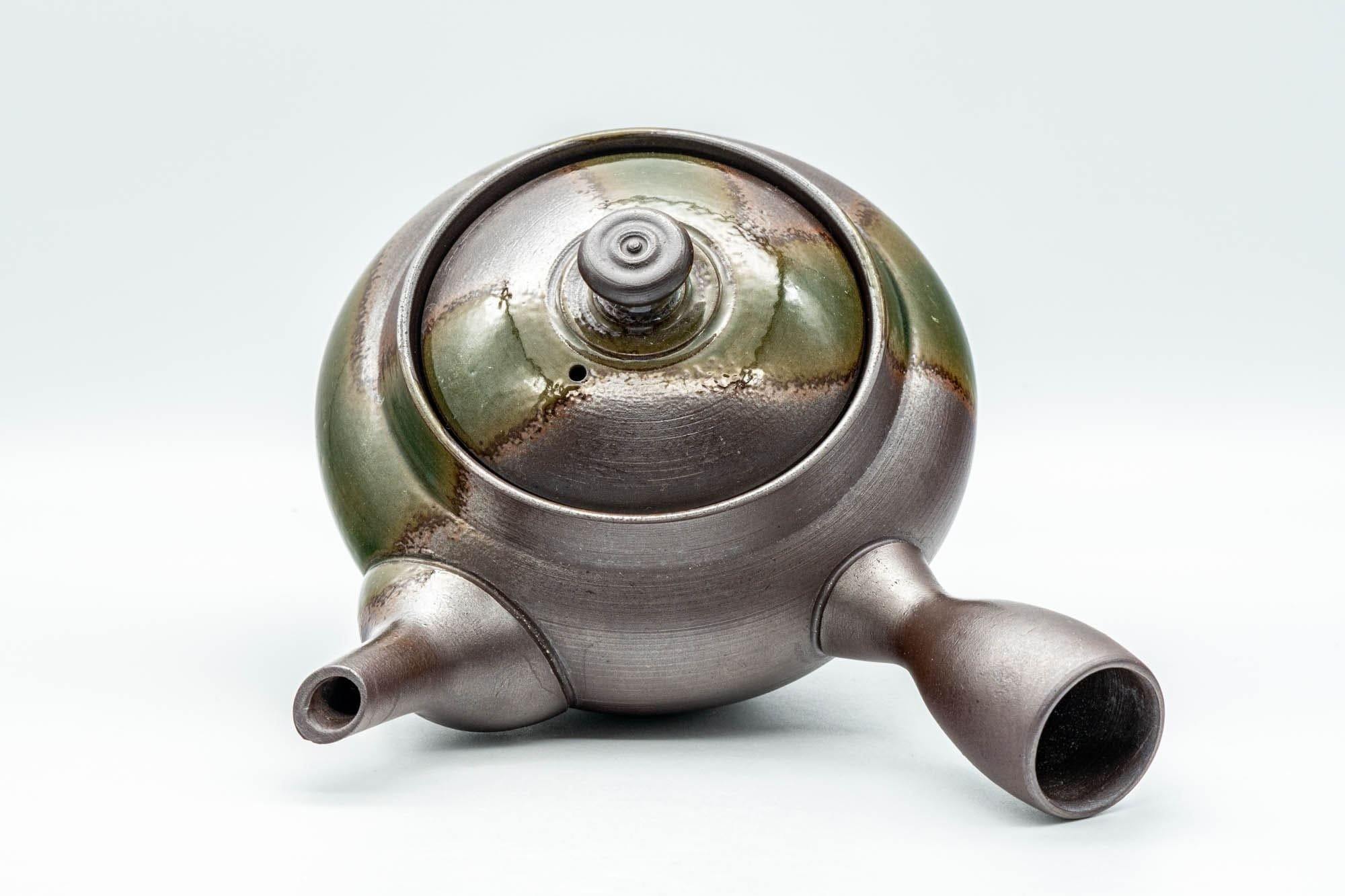 Japanese Kyusu - 萬古焼 Obi-ami Banko-yaki Teapot with Green Ash Glaze - 350ml