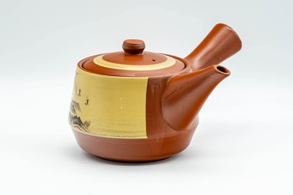 Japanese Tea Set - Mountainous Tokoname-yaki Debeso Kyusu with 3 Yunomi Teacups