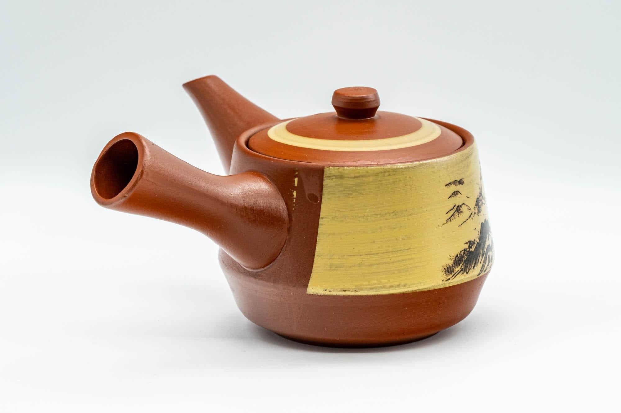 Japanese Tea Set - Mountainous Tokoname-yaki Debeso Kyusu with 3 Yunomi Teacups