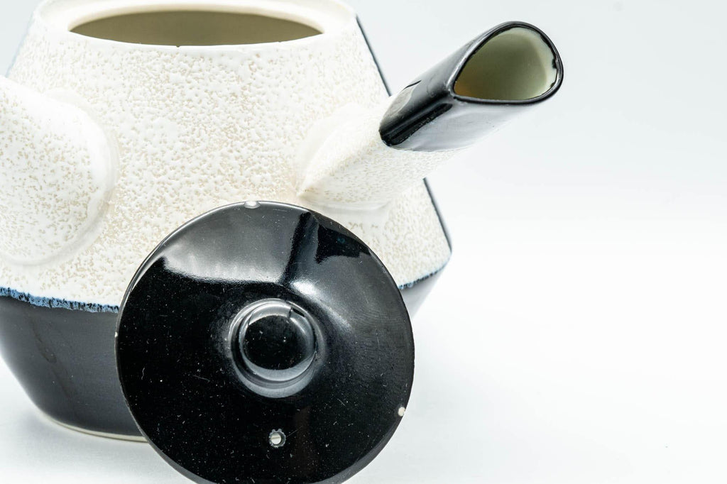 Japanese Kyusu - Black and White Striped Trapezoidal Debeso Teapot - 400ml