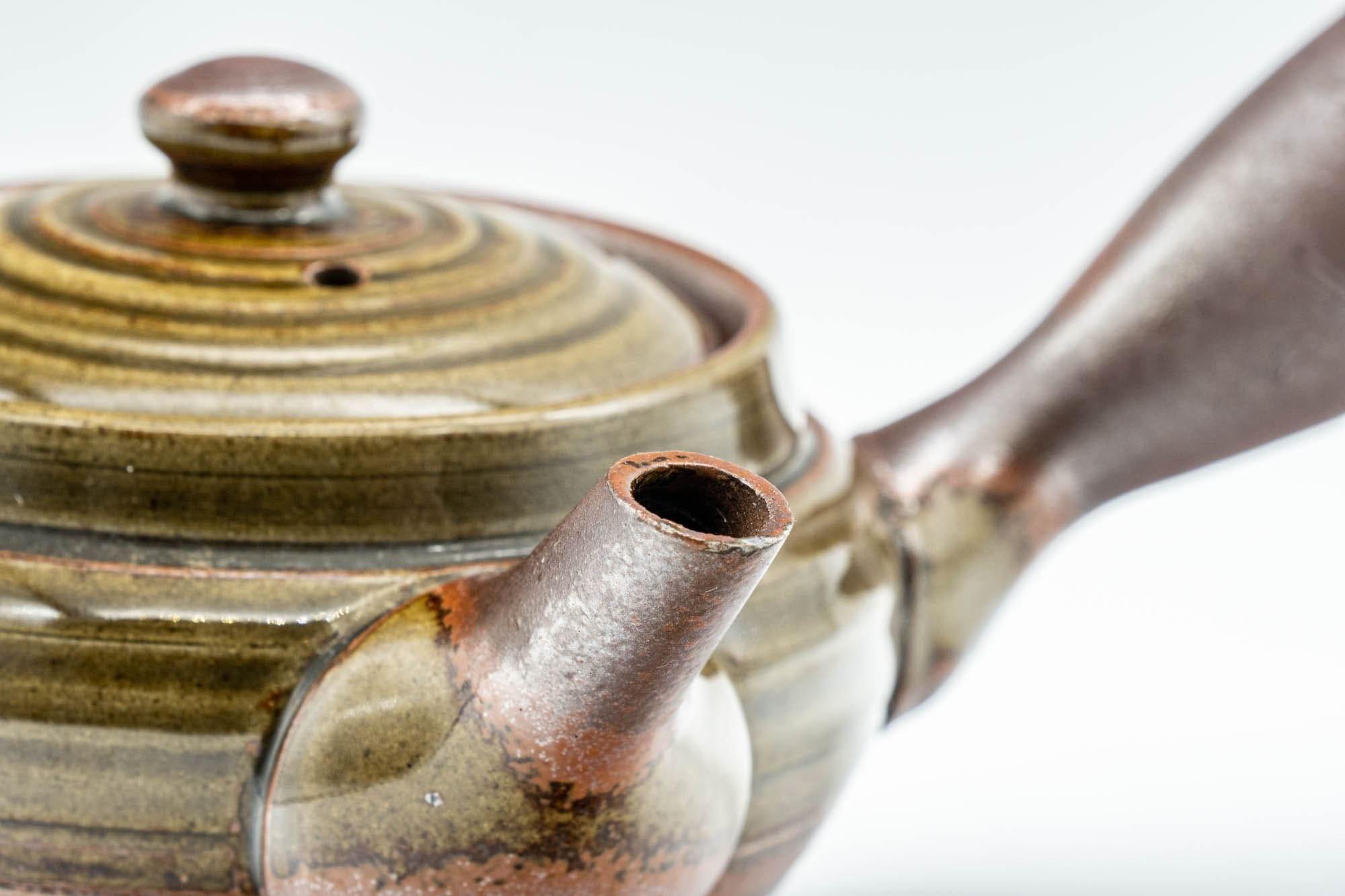 Japanese Kyusu - 萬古焼 Green Ash Glazed Banko-yaki Teapot - 250ml